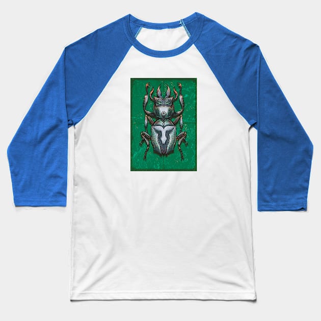 Spartan Beetle Baseball T-Shirt by Milena Deneno Art